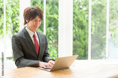 asian businessman working