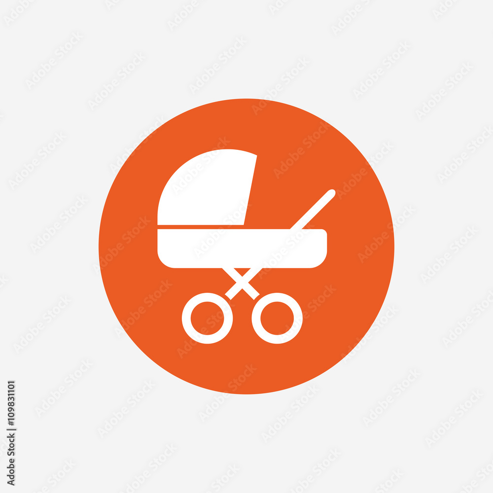 Baby pram stroller sign icon. Baby buggy symbol. Baby pram stroller sign icon. Baby buggy symbol.