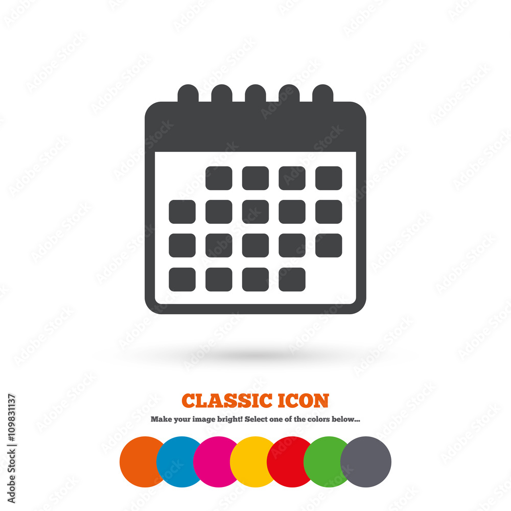 Calendar icon. Event reminder symbol. Calendar icon. Event reminder symbol.