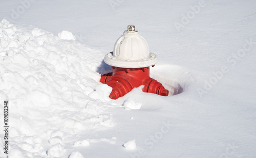 Fire hydrant covered with snow