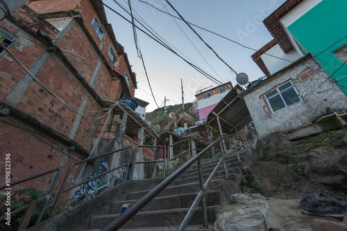 Fragile residential structures of Santa Marta community in Rio de Janeiro