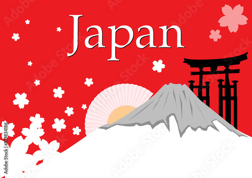 japan fuji mountain with sakura flower