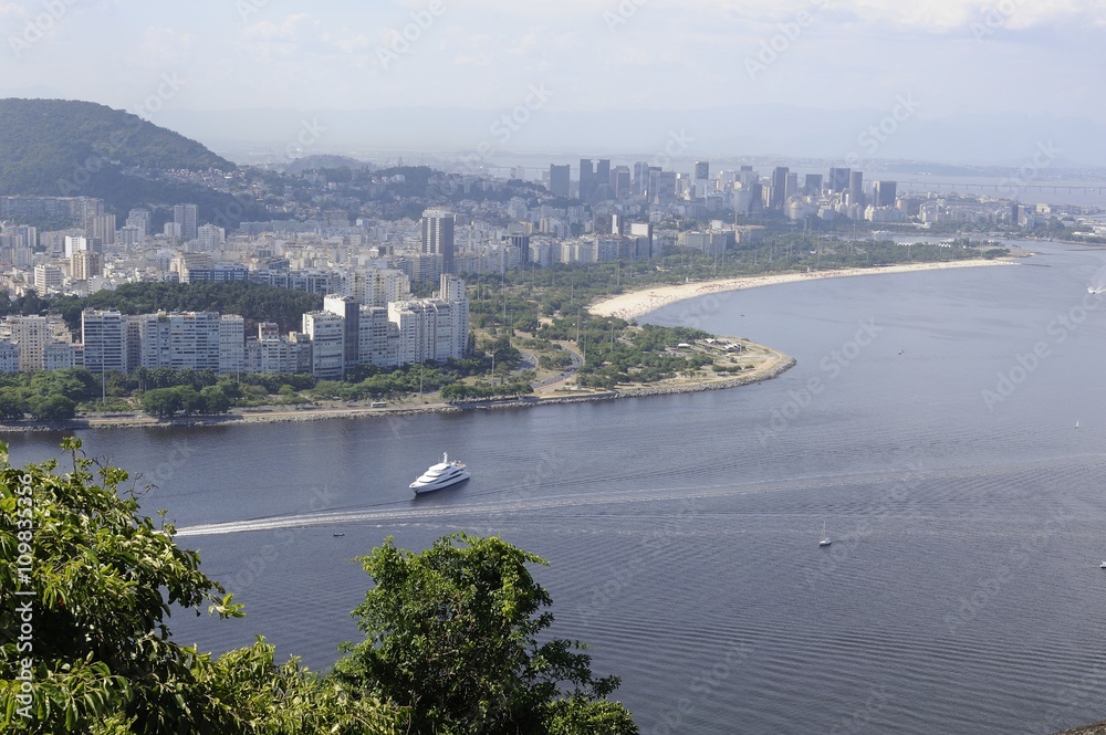 View from the Sugaloaf at Botafogo and other disctricts of Rio de Janeiro.