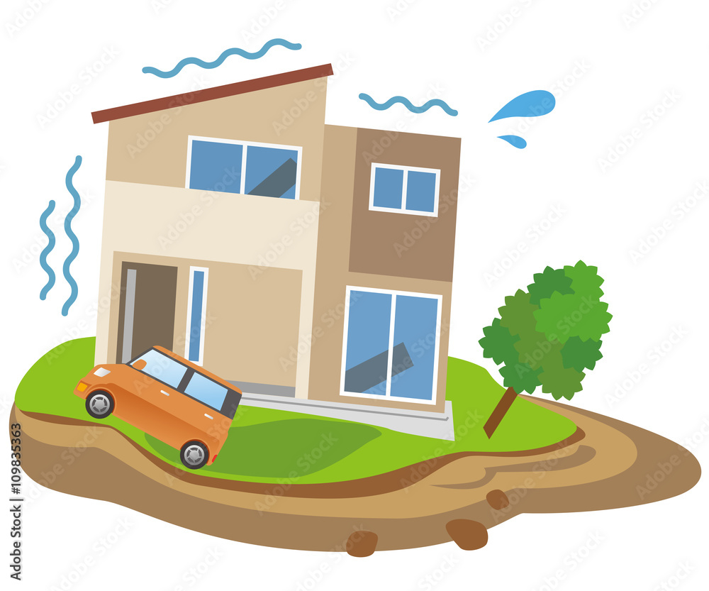地滑り 地震 家 住宅 Stock イラスト Adobe Stock 地滑り 地震 家 住宅 Stock イラスト Adobe Stock