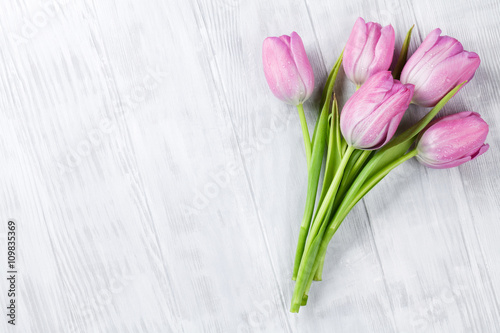 Fototapeta Naklejka Na Ścianę i Meble -  Fresh pink tulip flowers