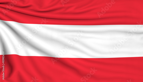 Flag of Austria, 3d illustration with fabric texture