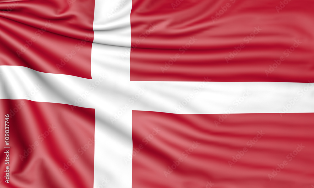 Flag of Denmark, 3d illustration with fabric texture Flag of Denmark, 3d illustration with fabric texture