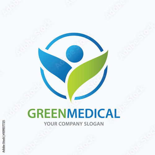 Pharmacy Logo. Medical logo. Green and eco logo vector template.