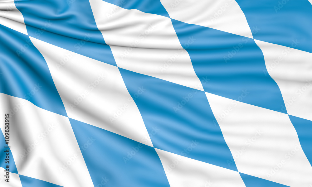 Flag of Bavaria, 3d illustration with fabric texture