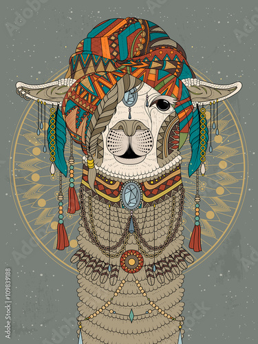 alpaca adult coloring page