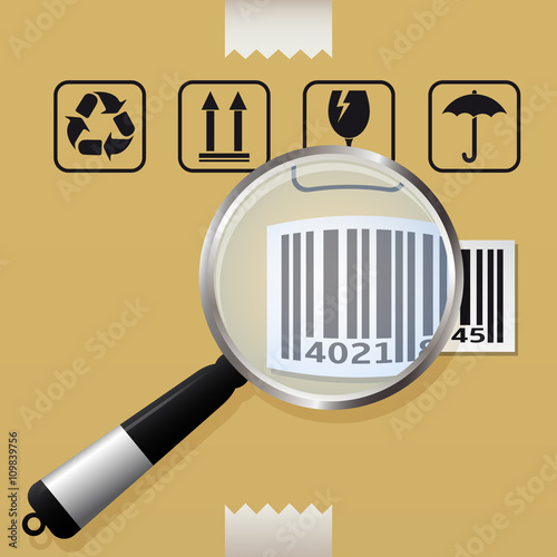 Magnifying glass scanning barcode