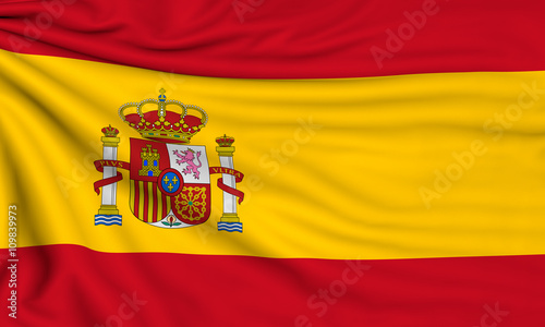 Flag of Spain, 3d illustration with fabric texture