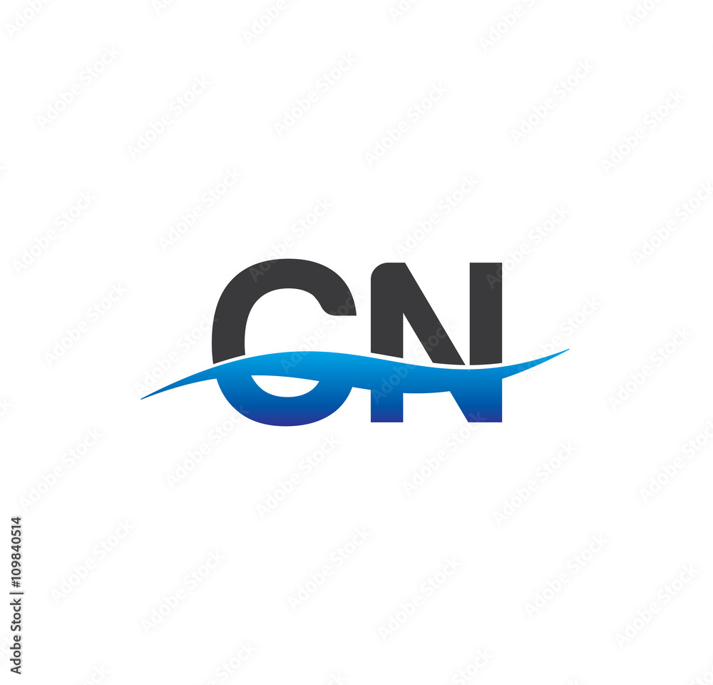 cn initial logo with swoosh blue and grey cn initial logo with swoosh blue and grey