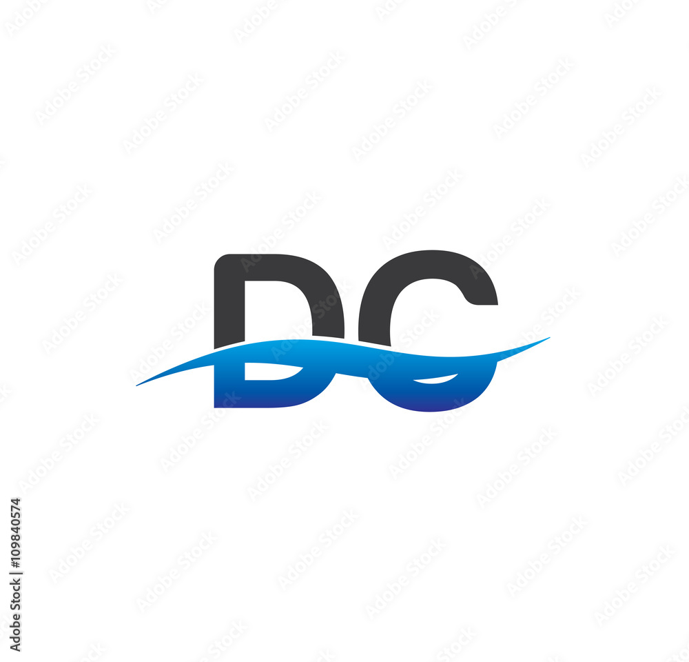 dc initial logo with swoosh blue and grey dc initial logo with swoosh blue and grey
