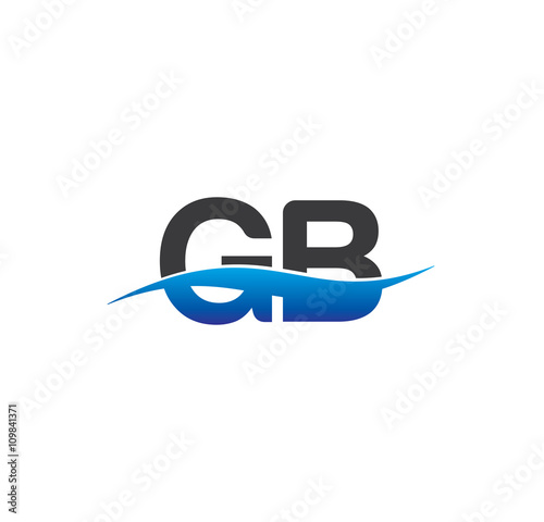 gb initial logo with swoosh blue and grey