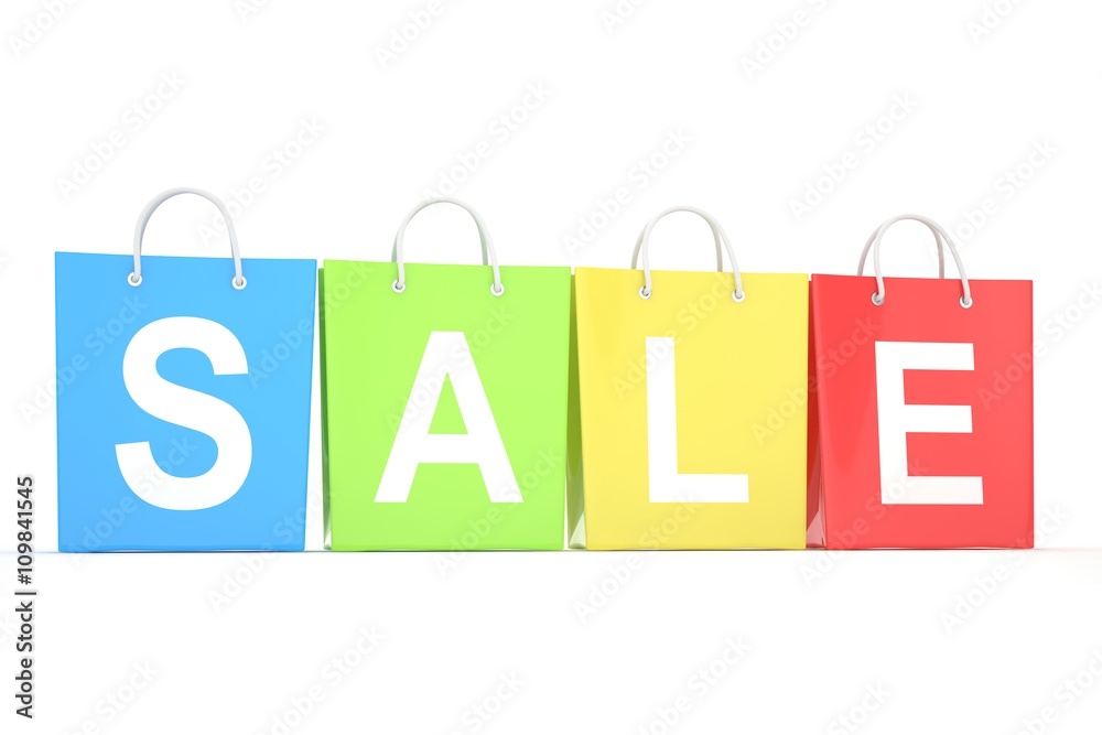 sale written on shopping bag. 3d rendering. sale written on shopping bag. 3d rendering.