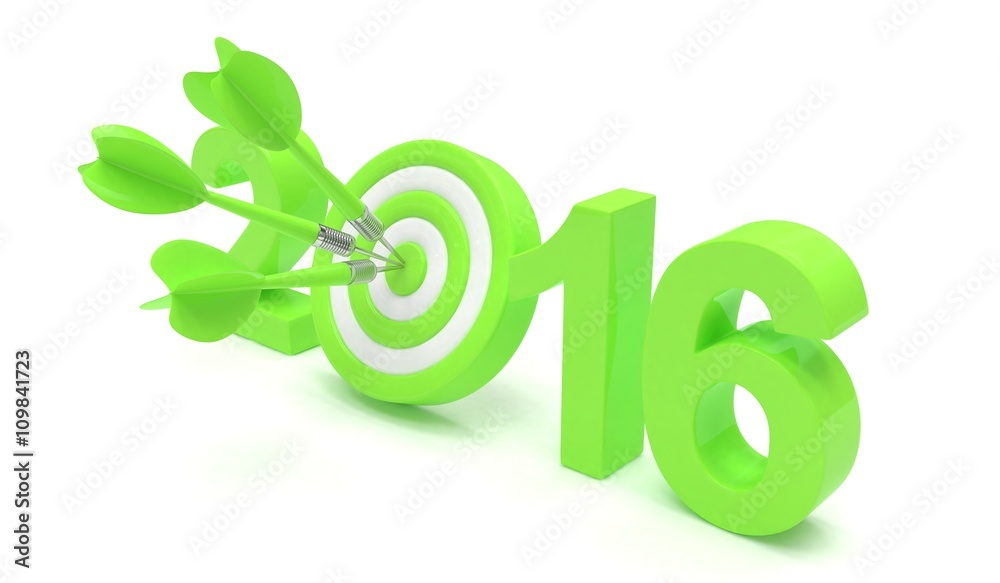 2016 target 3d render illustration 2016 target 3d render illustration