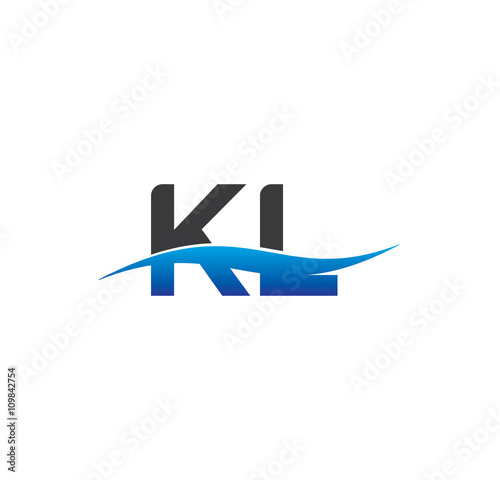 kl initial logo with swoosh blue and grey Free Download kl initial logo with swoosh blue and grey - GFXLoad