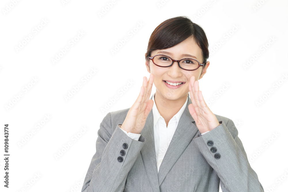 応援する女性 応援する女性