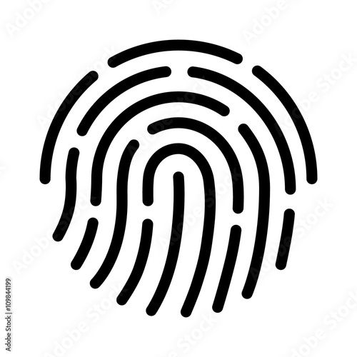 Fingerprint ID line art icon for apps with security unlock