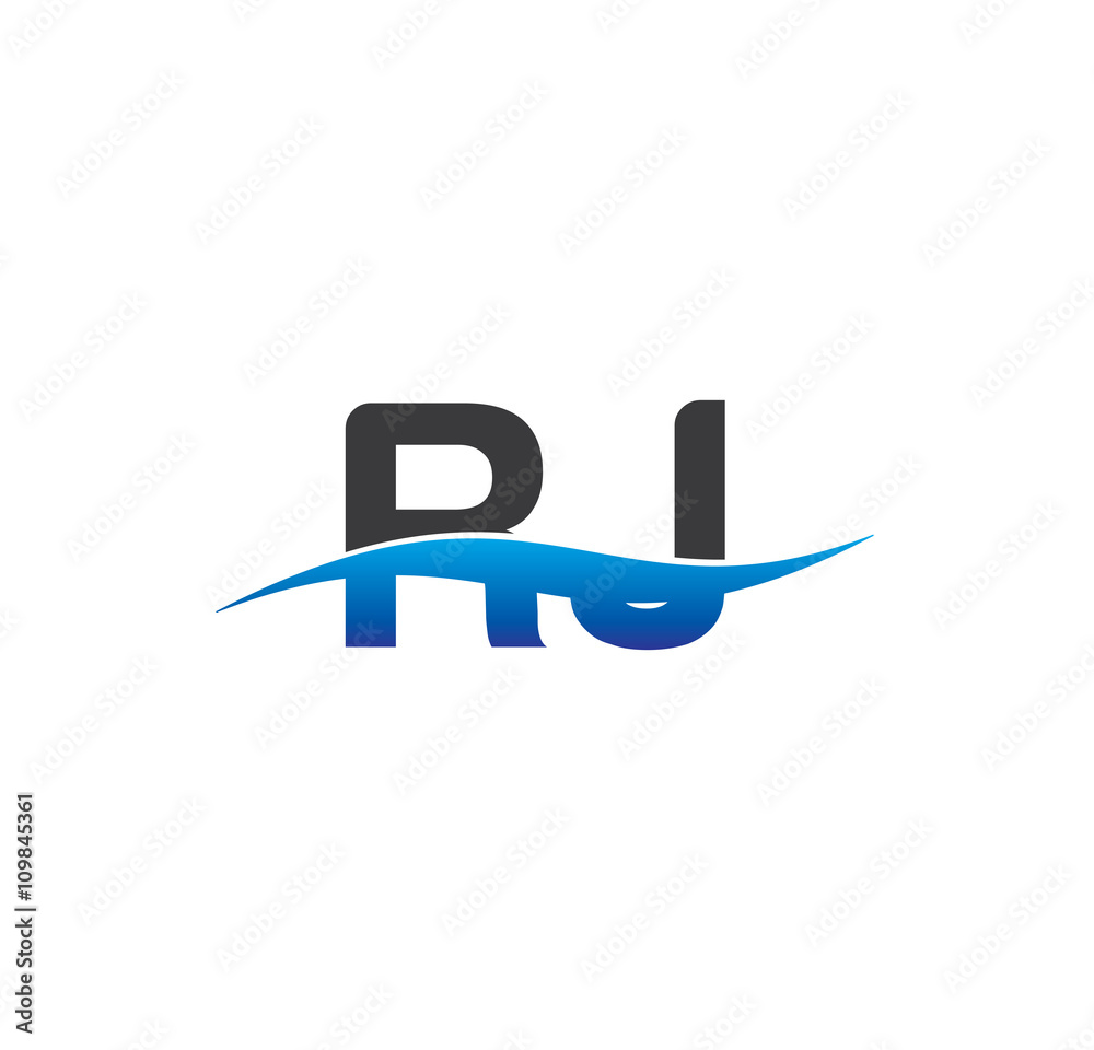 rj initial logo with swoosh blue and grey rj initial logo with swoosh blue and grey