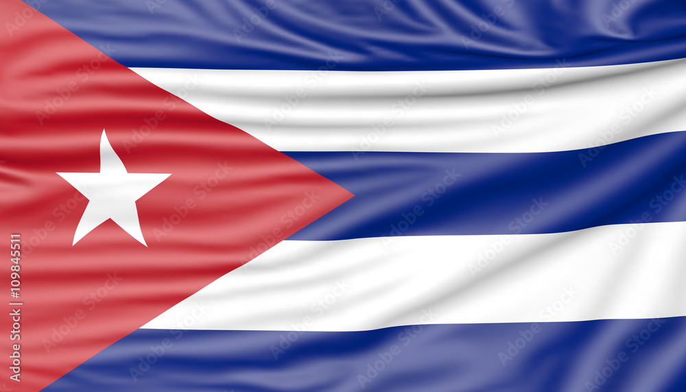 Flag of Cuba, 3d illustration with fabric texture Flag of Cuba, 3d illustration with fabric texture