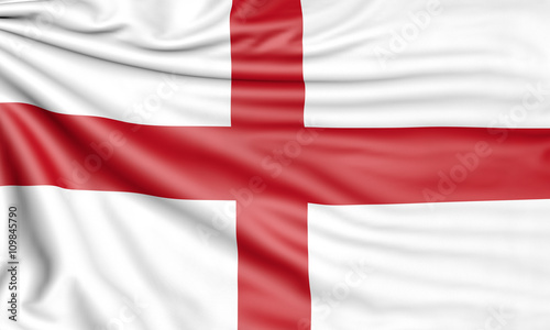 Flag of England, 3d illustration with fabric texture