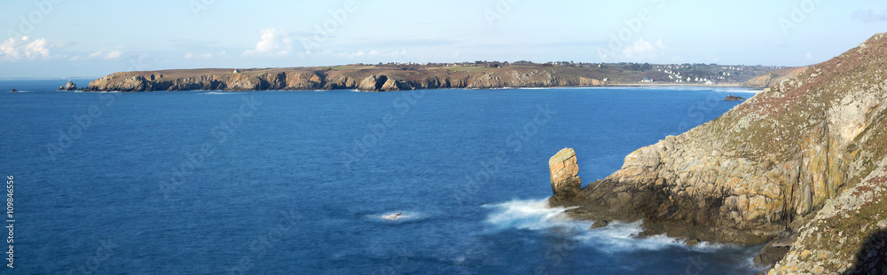 View of Pointe de Pen Hir from Anse de Dinan in Brittany, France