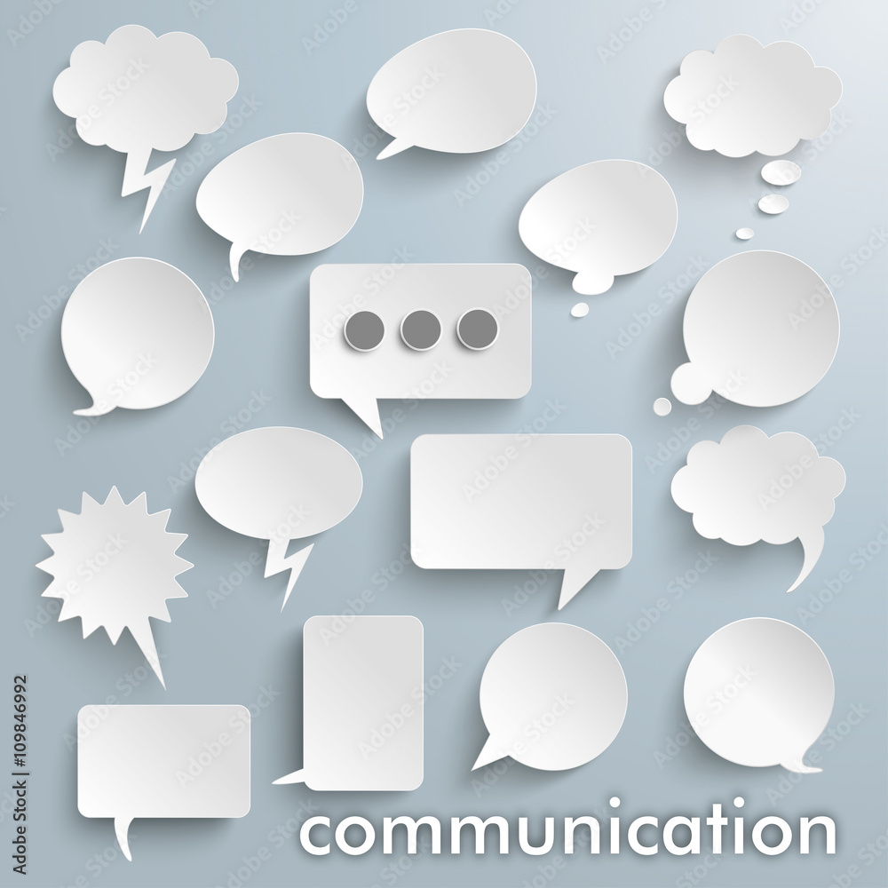 Communication Paper Speech Bubbles Set