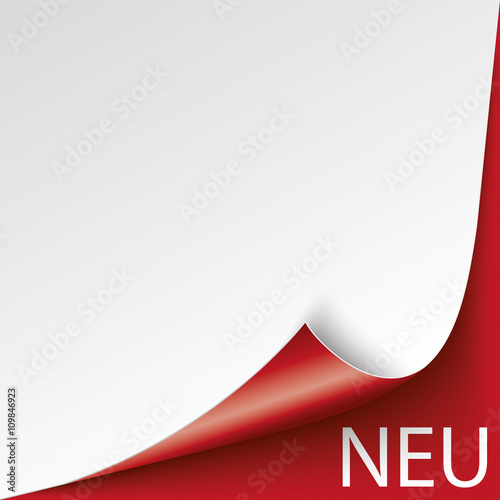 Scrolled Corner Red Paper Cover Neu