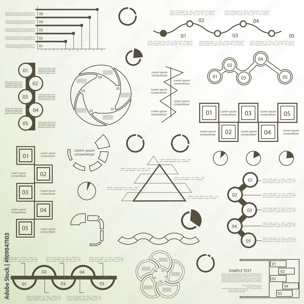 Fototapeta premium Set for infographic elements and diagrams