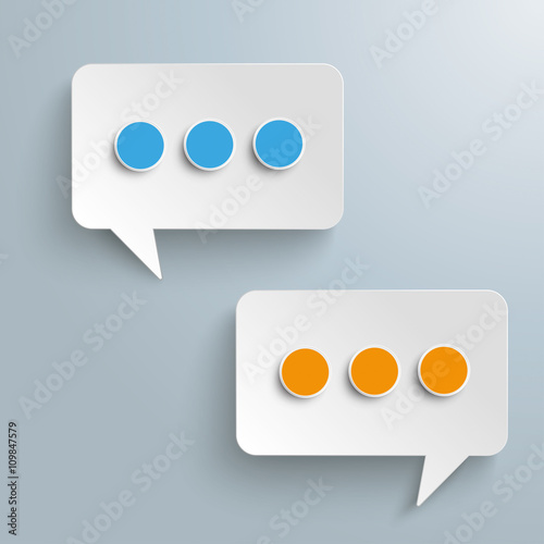 2 Rechteckige Sprechblasen als Messengersymbol