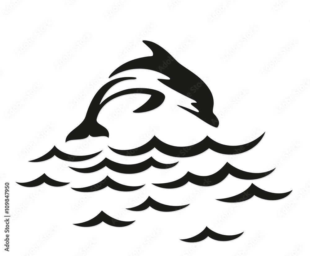 Naklejka premium dolphin Jump in the sea.