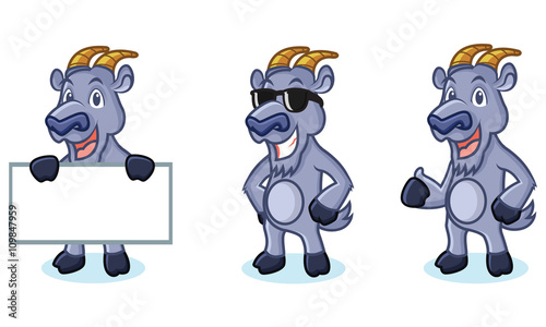 Royal Blue Mascot happy