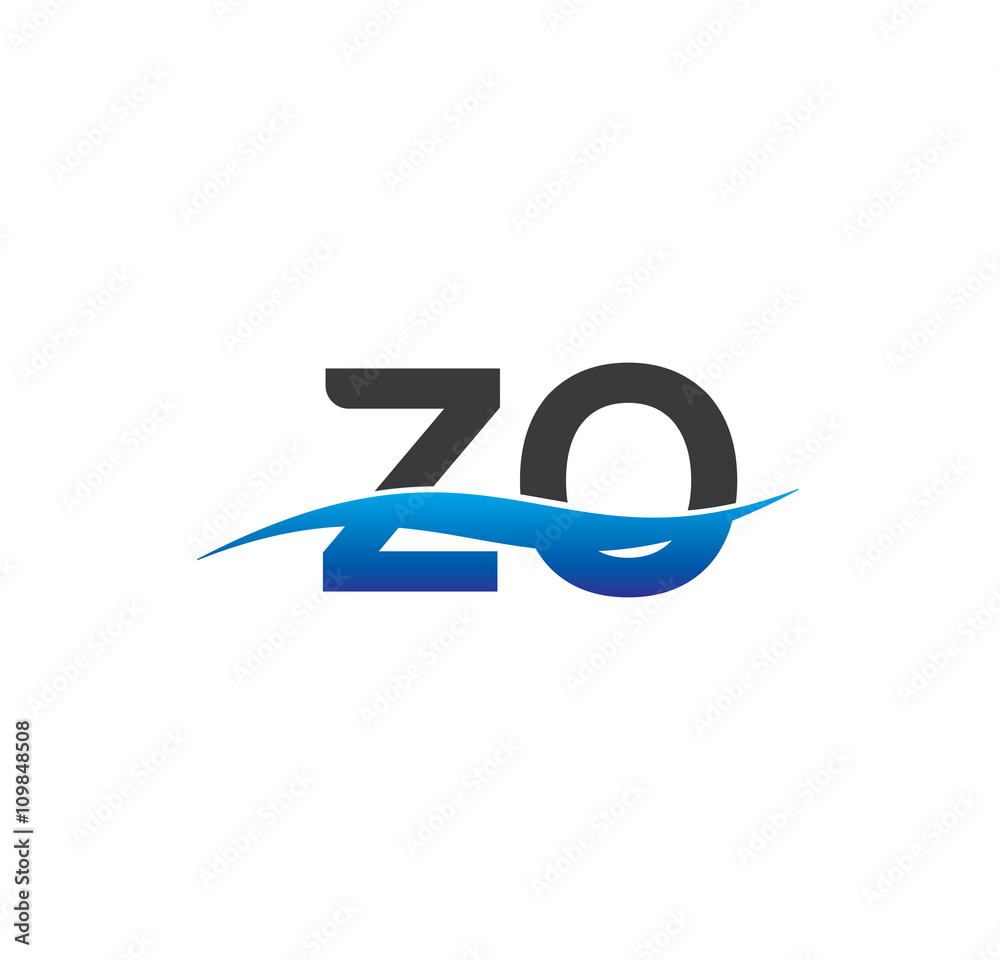 zo initial logo with swoosh blue and grey