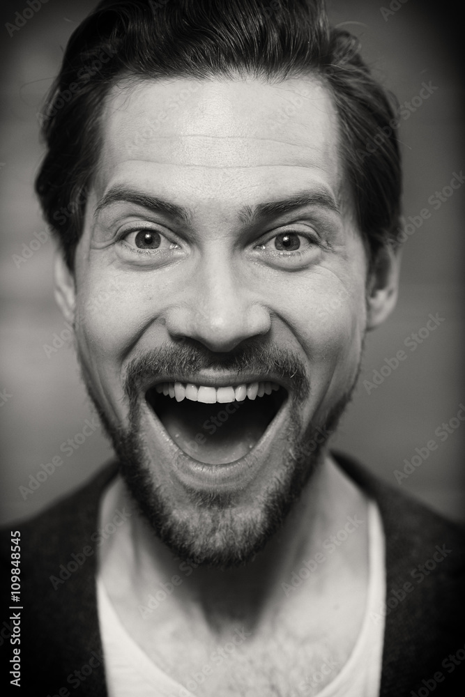 Portrait of happy man in studio Portrait of happy man in studio
