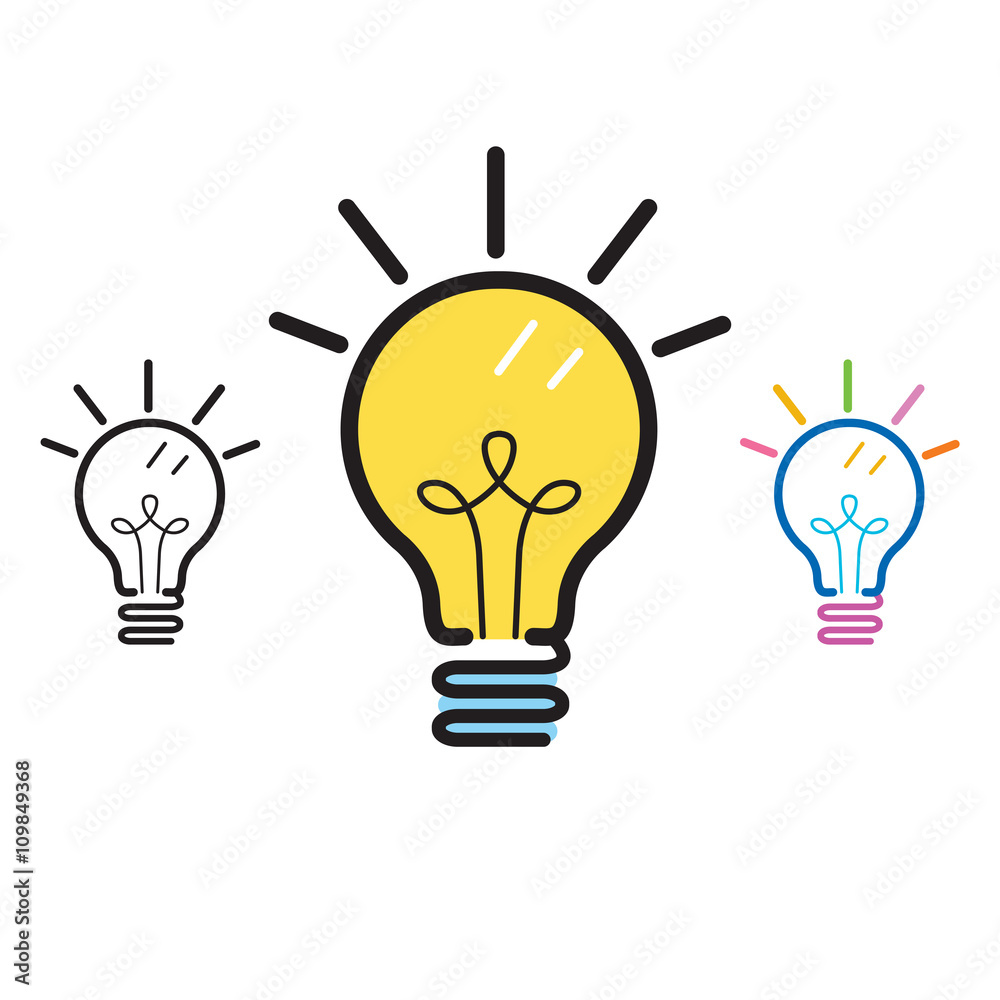 Electric Bulb Illustration / Outline of Electric Bulb Illustration Electric Bulb Illustration / Outline of Electric Bulb Illustration