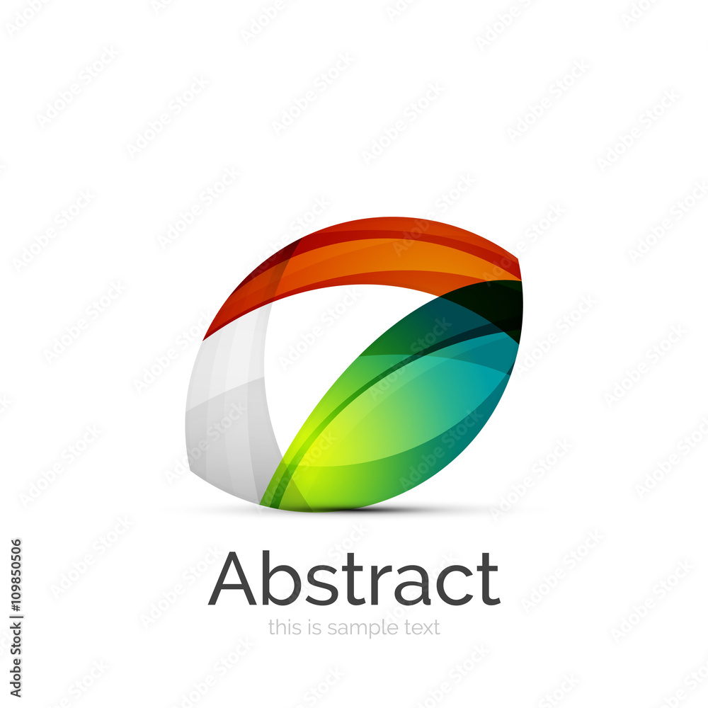 Circle logo. Transparent overlapping swirl shapes. Modern clean business icon Circle logo. Transparent overlapping swirl shapes. Modern clean business icon