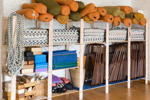 Wardrobe for yoga equipment
