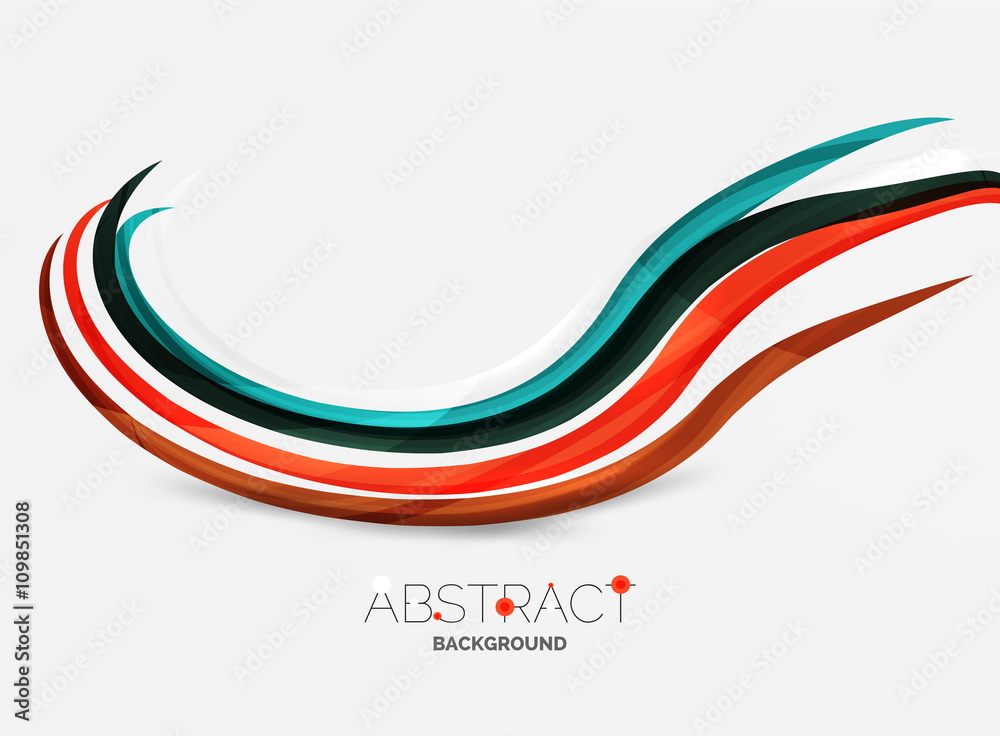 Fototapeta premium Color stripes with shiny light effects, wave line abstract background