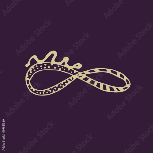 Graphic drawing of Mobius strip. Hand drawn. Suitable for pattern. Vector Illustration