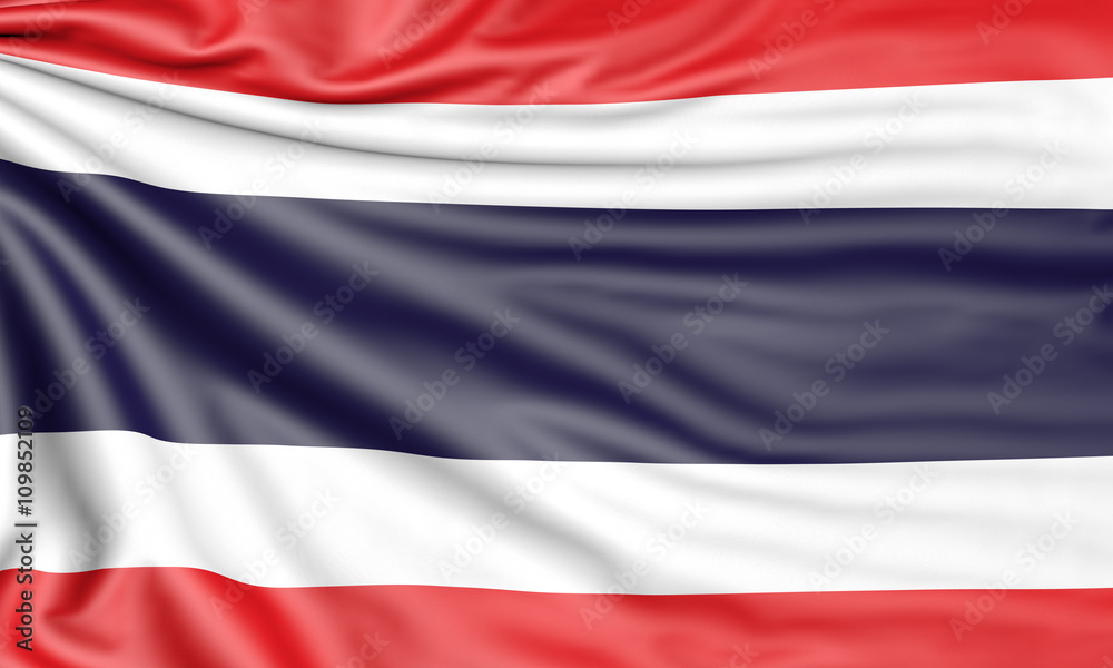 Flag of Thailand, 3d illustration with fabric texture Flag of Thailand, 3d illustration with fabric texture