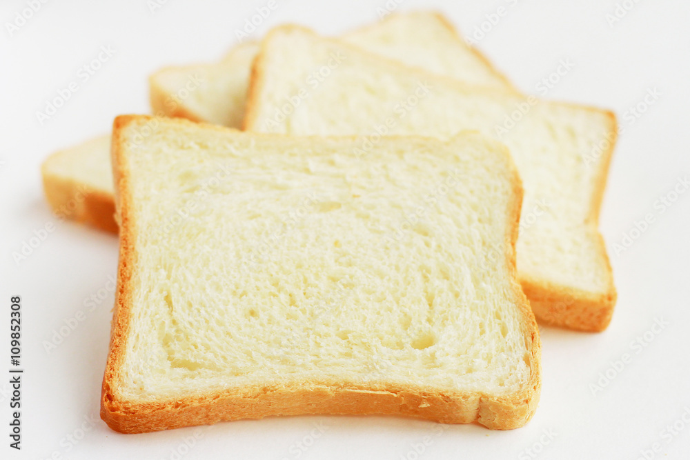 White bread sliced portions