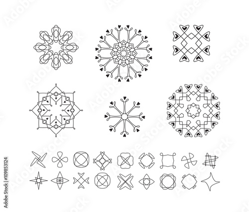 Set of minimal geometric shapes