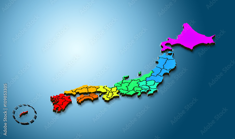 日本地図 八地方区分 色分け Stock イラスト Adobe Stock