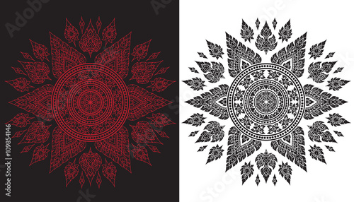 pattern lines thai vector