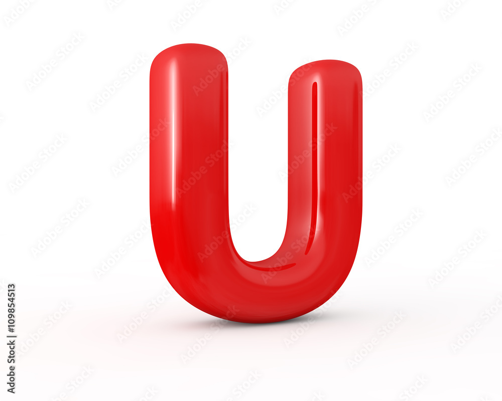 Inlate shiny red letter, 3d illustration. Inlate shiny red letter, 3d illustration.