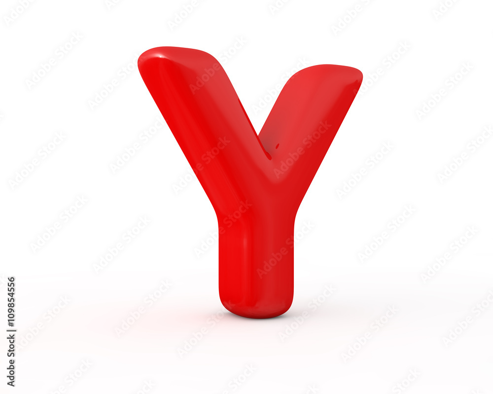 Inlate shiny red letter, 3d illustration.