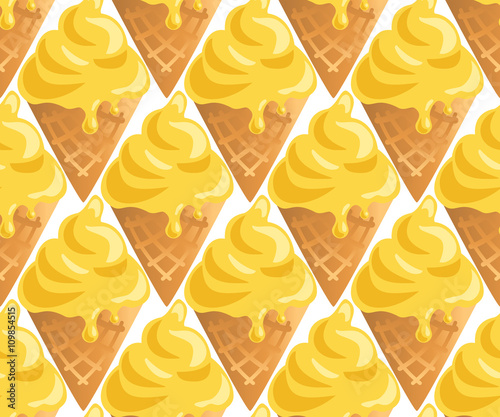 Ice cream brulee colorful seamless pattern. Vector EPS 10.
