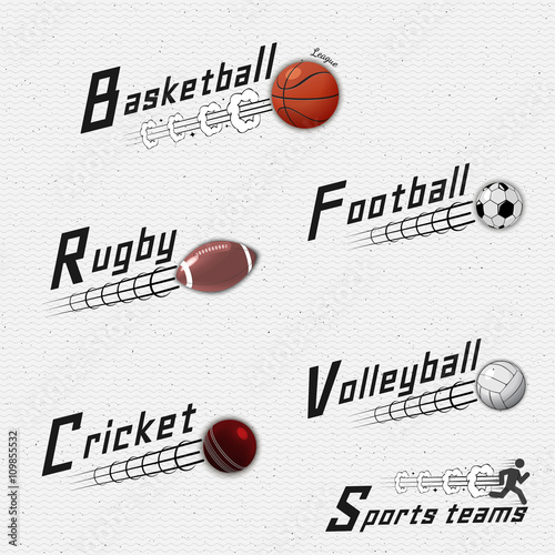 Cricket, volleyball, football, basketball, squash, rugby badges logos and labels for any use © zao4nik